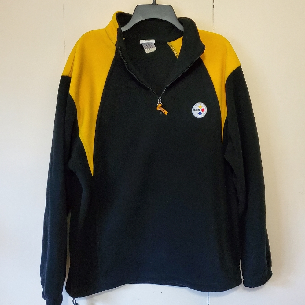 Pittsburgh Steelers men's quarter zip fleece pull over sweatshirt size medium